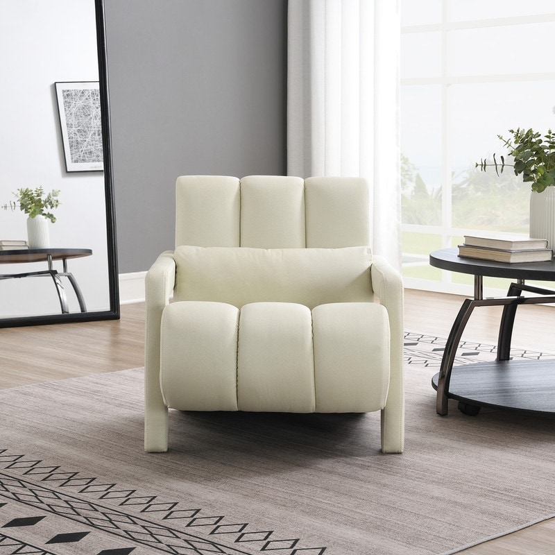 Modern Upholstered accent chair, Comfortable Linen Fabric with a pillow for Living room,bedroom