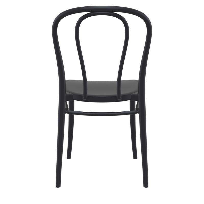 33.5" Black Stackable Patio Armless Dining Chair