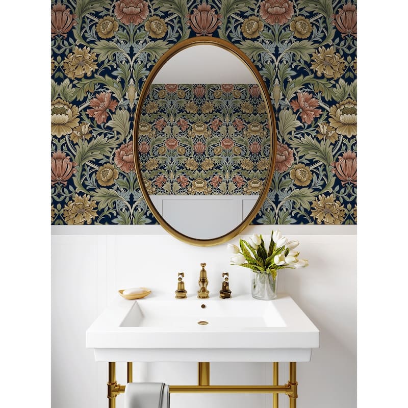 Harry & Grace Acanthus Floral Cameo Peel and Stick Wallpaper