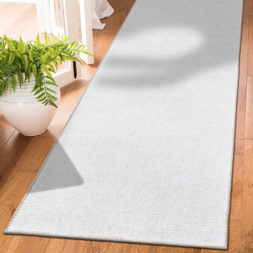 Contemporary Solid Machine Washable Area Rug