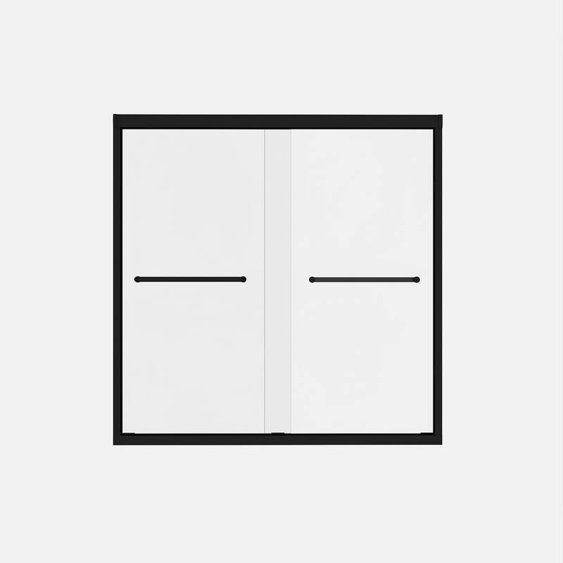 GDFStudio - Alden Adjustable Frameless Double Sliding Shower Door for Modern Bathroom Spaces