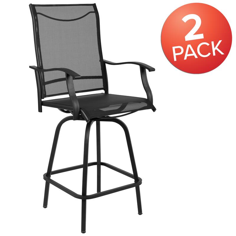 30" All-Weather Patio Swivel Outdoor Stools, Set of 2 - Garden Chair