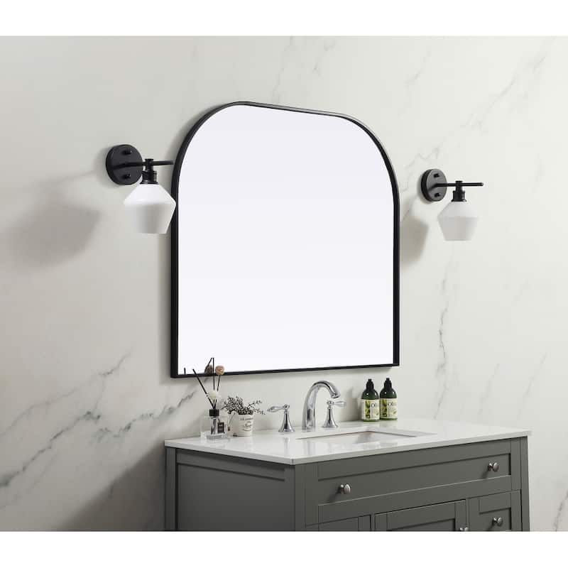 Indigo Home Metal Frame Arch Mirror 40x34 Inch