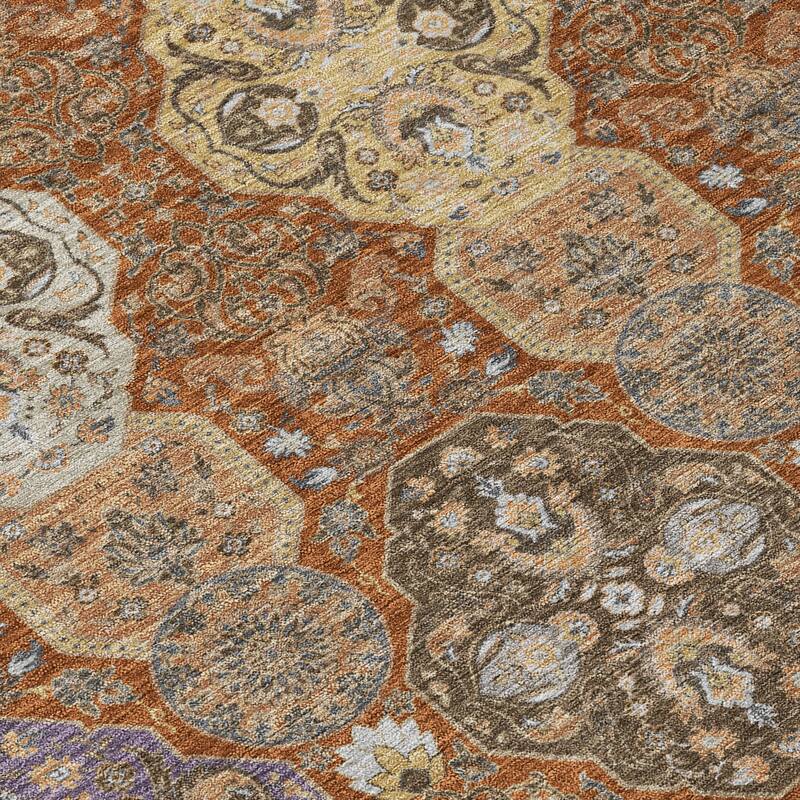 Machine Washable Indoor/ Outdoor Traditional Tracey Chantille Rug