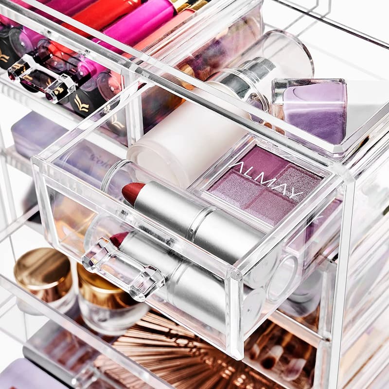 Sorbus New Cosmetics and Jewelry Big Storage Case Display - 4 large, 2 small drawers - 9.50" L x 6.25" W x 11.25" H