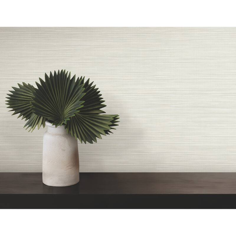Warner Lorn Bone Faux Grasscloth Wallpaper