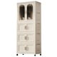 preview thumbnail 12 of 12, 25.59" Side Wide Folding Wardrobe, 25.59"×15.75"×70.87", with Magnetic Door, Plastic Storage Cabinet with Wheels