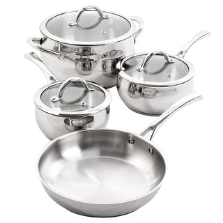 Oster 7 Piece Brushed Stainless Steel Cookware Set - On Sale - Bed Bath &  Beyond - 32433950