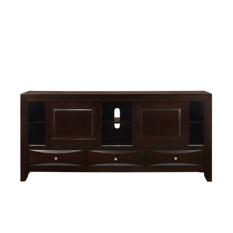 Priscella Dark Cherry Bookcase Storage Platform Bed
