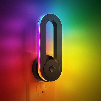 LED Rainbow Dusk to Dawn Sensor Kids Night Light with RGB Color Auto Nightlight Ideal for Christmas Thanksgiving Gift