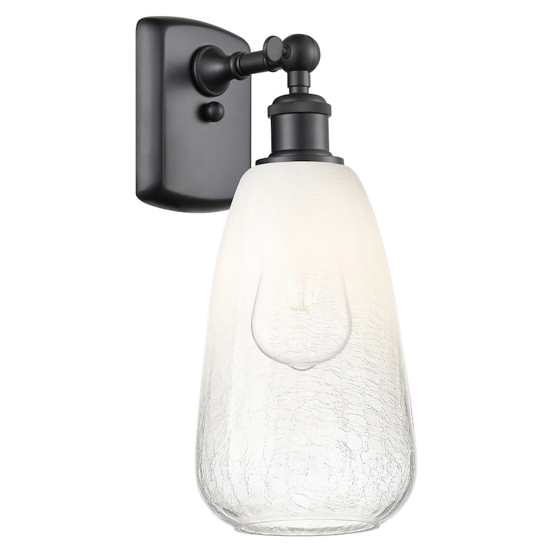 Innovations Lighting 516-1W-14-6 Brookhaven Almond Sconce Brookhaven - Matte Black / Opal