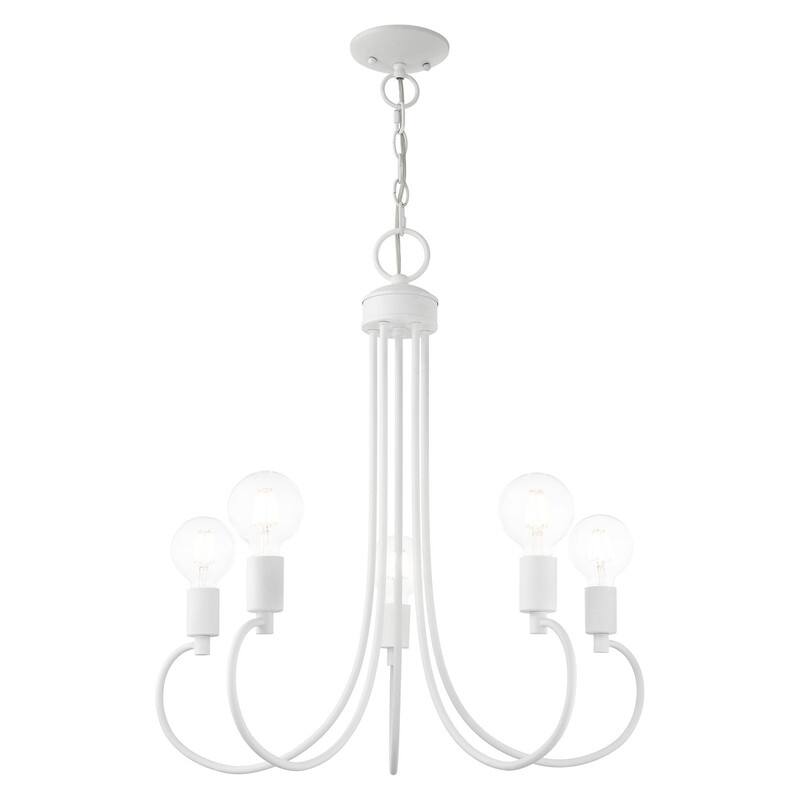 Livex Lighting 5-light White Finish Chandelier, 42925-03 - 25" DIA X 25.5" H