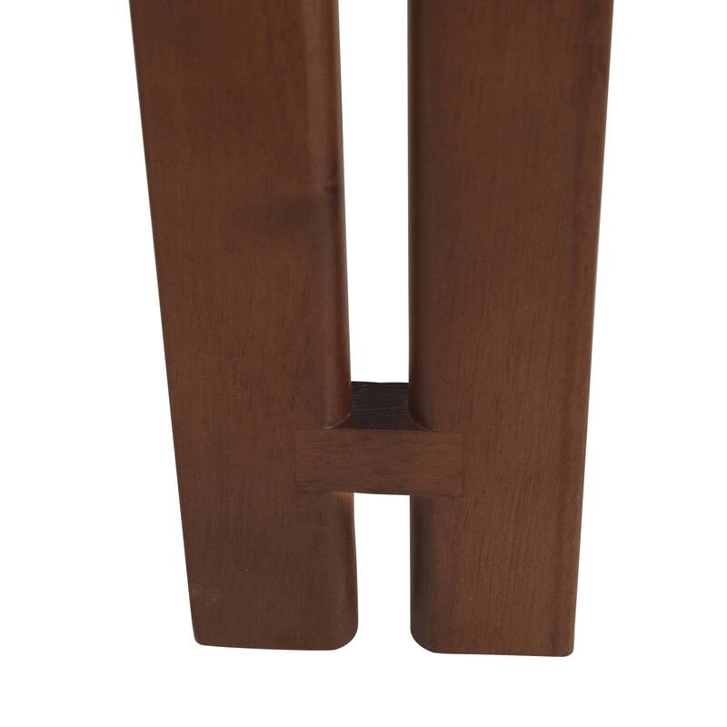 Dining Chairs Upholstered Leather Seats in Rubberwood Set of 4 Arm Chairs Open Back Design