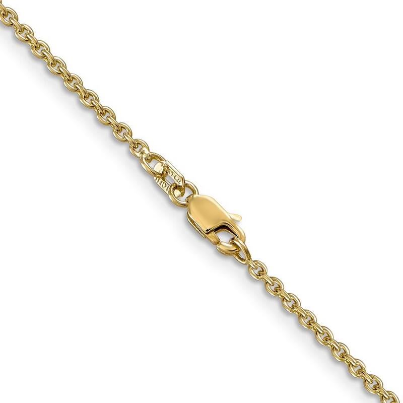 Curata 10k Yellow Gold 9-inch 2.0mm Polished Cable Chain Anklet