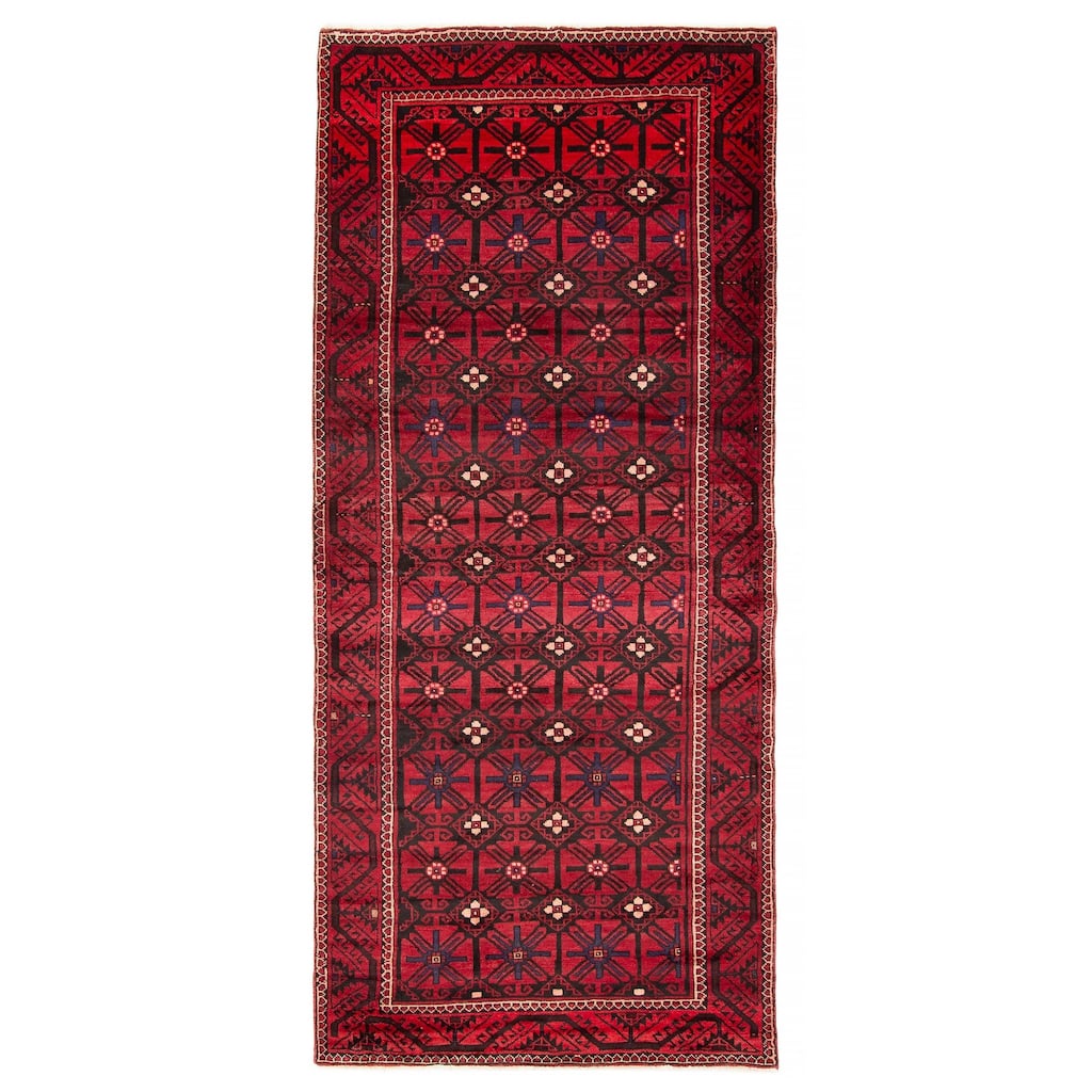 ECARPETGALLERY Hand-knotted Andelz Red Wool Rug - 3'9 x 9'2