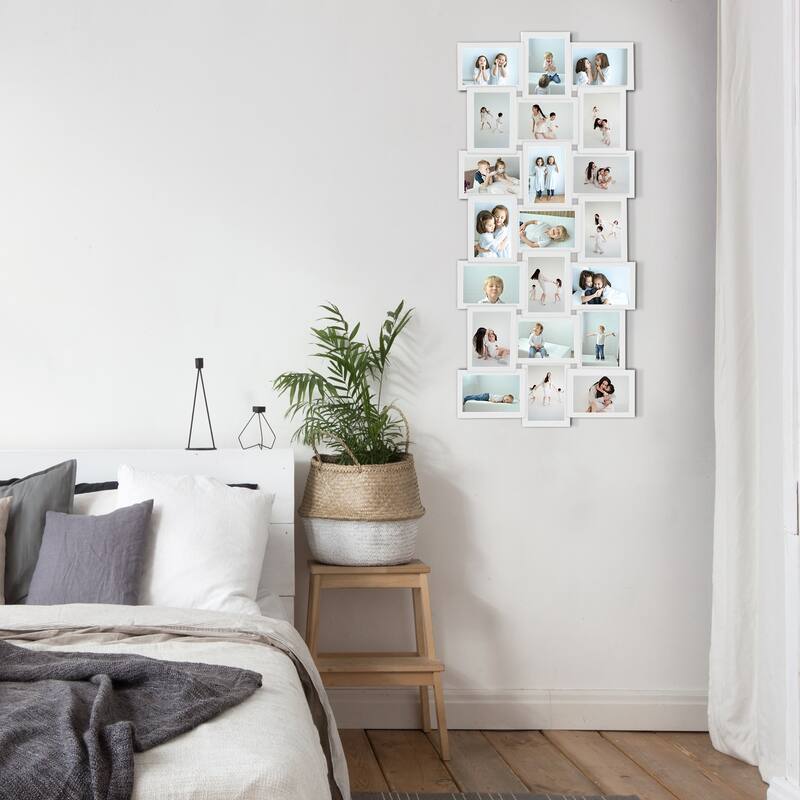 HELLO LAURA Modern Plastic 21 Piece Wall Hanging Family Photo Frame Wall Set