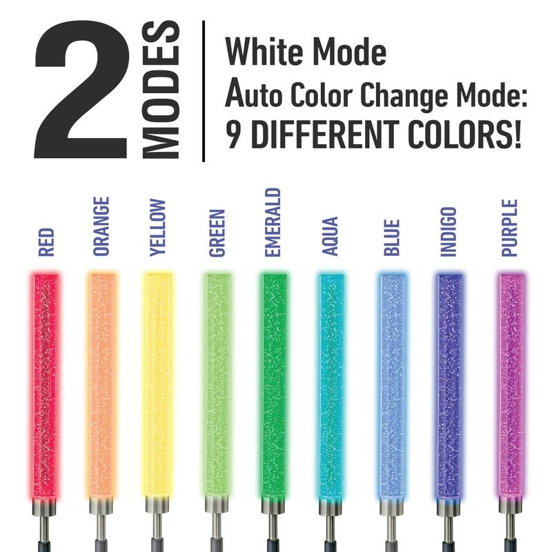 Bell + Howell Color Changing Solar Powered Glimmer Sticks - 2 Pack LED Pathway Lights for Gardens & Pathways - White