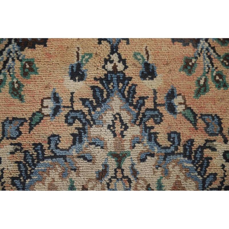 Hand Knotted Oriental 100% Wool Carpet Traditional Floral Oranges & Rust Hamedan Area Rug - 8' 3'' X 5' 2''