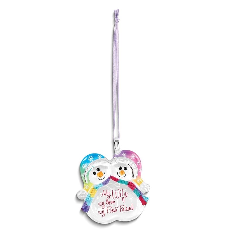 Curata My Wife My Love My Best Friend Snowmen Ornament