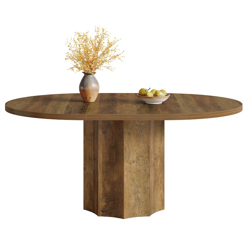 Farmhouse Dining Table, Oval Kitchen Table for Living/Dinner Room