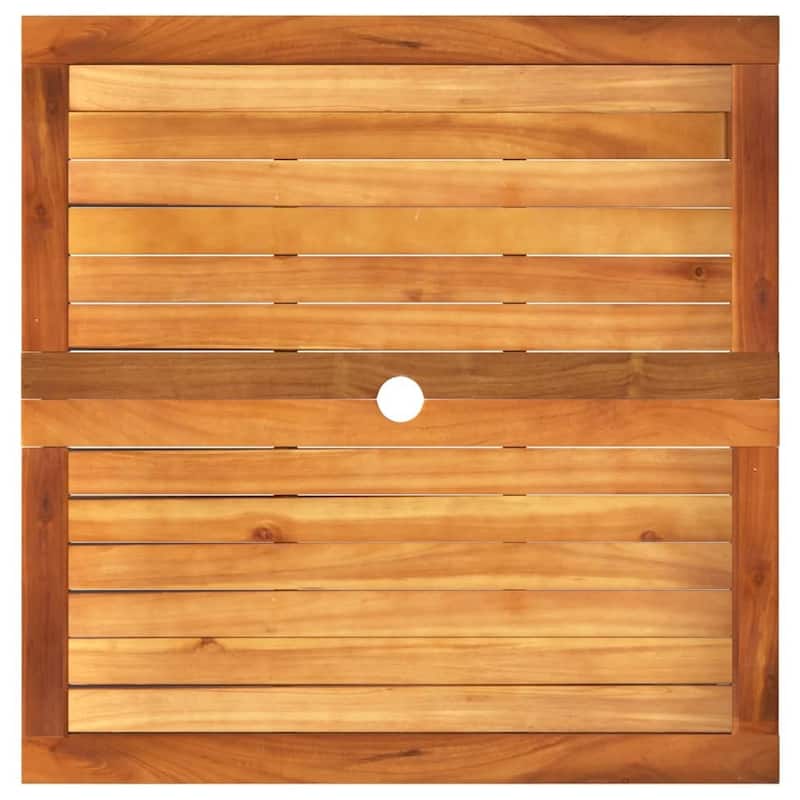 vidaXL Patio Table Furniture Outdoor Garden Backyard Poly Rattan Acacia Wood