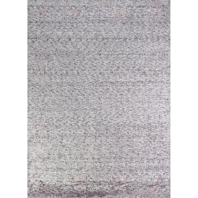 Gabbeh Indian Area Rug Hand-Knotted Oriental Silk Carpet - 7'9" x 9'11"