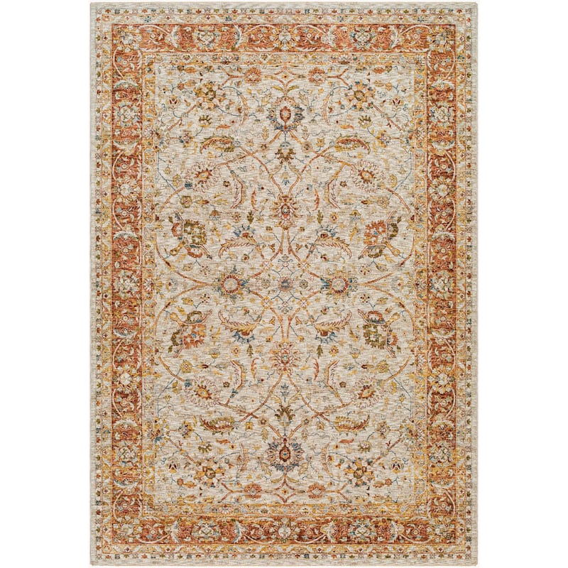 Livabliss Transitional Mona Lisa Medallion Area Rug - 6'7" x 9'6" - Ivory/Tan