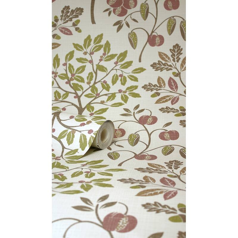 Fine Decor Rowan Olive Autumn Trees Wallpaper