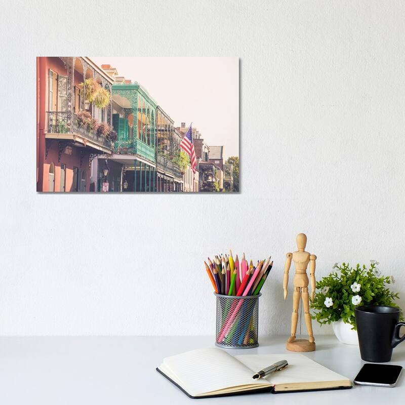 iCanvas "Colorful New Orleans French Quarter Balconies" by Ann Hudec Canvas Print - 8x12x0.75