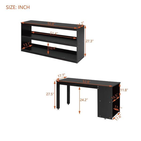 dimension image slide 0 of 6, Full Loft Bed with Retractable Desk & Guardrails - Multi-Functional