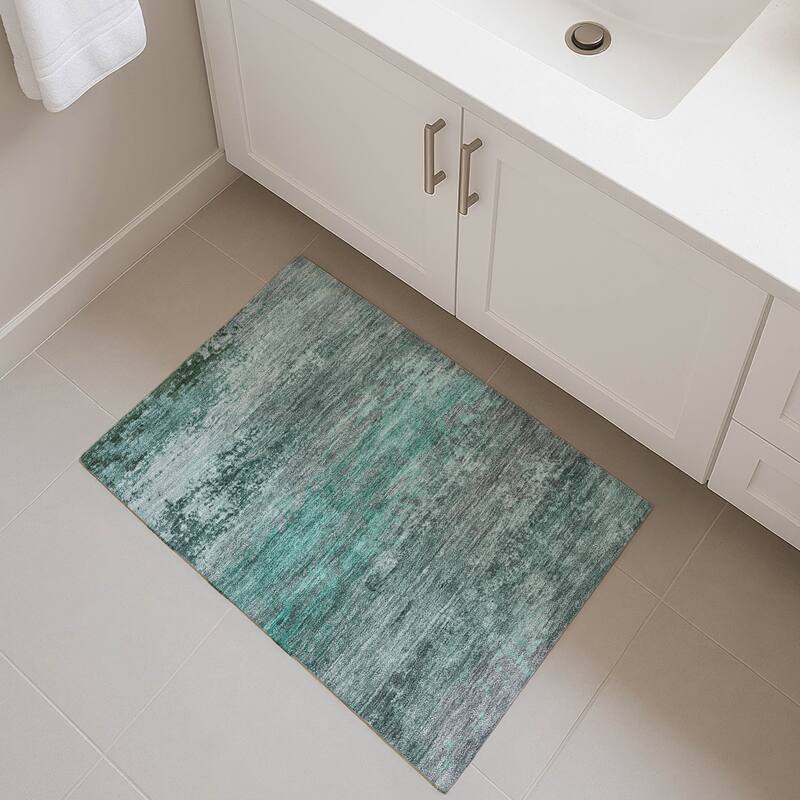 Premium Washable Super Soft Modern Casual Mayfield Rug - Teal - 1'8" x 2'6"