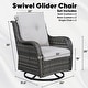 preview thumbnail 46 of 82, Gymojoy 3-Piece Rattan Wicker Rocking Swivel Chair Set with Table