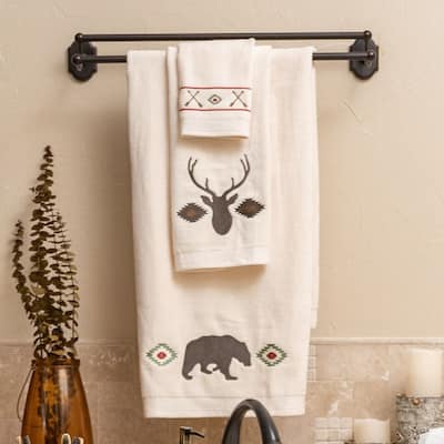 Paseo Road by Hiend Accents Lodge Embroidered Aztec Bear Towel Set, 3PC - N/A