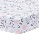 preview thumbnail 1 of 5, Lambs & Ivy Petals White/Pink/Gray Floral 100% Cotton Fitted Crib/Toddler Sheet - Crib