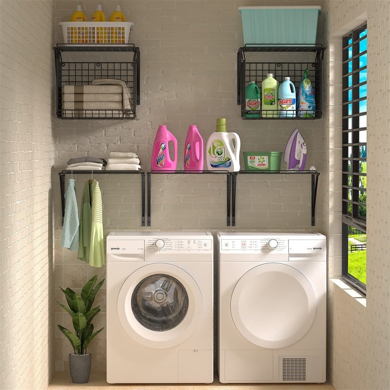 2 Pack Laundry Room Shelves - 10.4"D x 14.6"W x 13"H