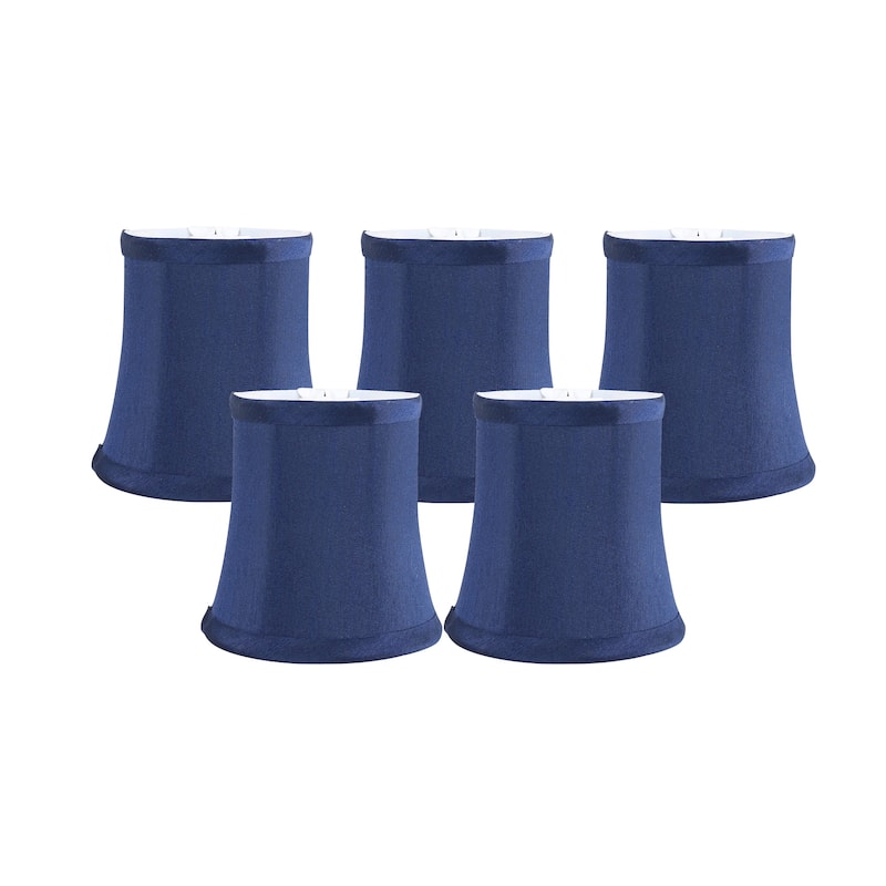 Meriville Chandelier Lamp Shades, 3-inch by 4.5-inch by 4.5-inch, Clip-on - Set of 5 - Blue