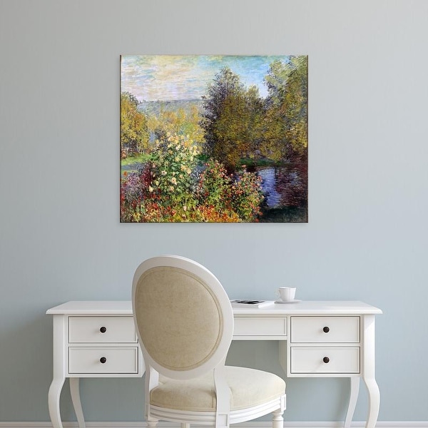 Easy Art Prints Claude Monet's 'Corner of the Garden at Montgeron' Premium Canvas Art