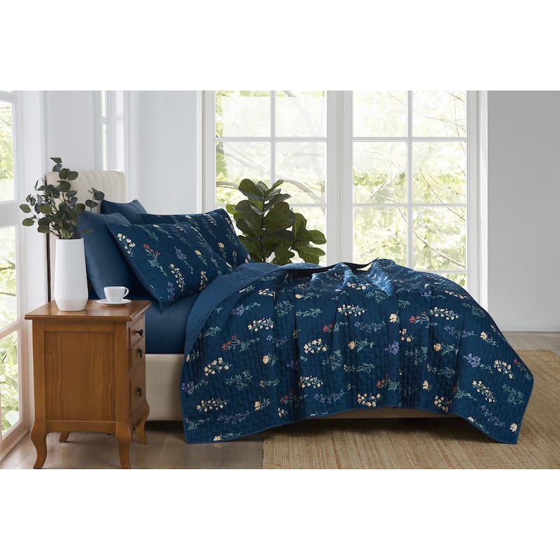 Cannon Avery Floral 3 Piece Quilt Set