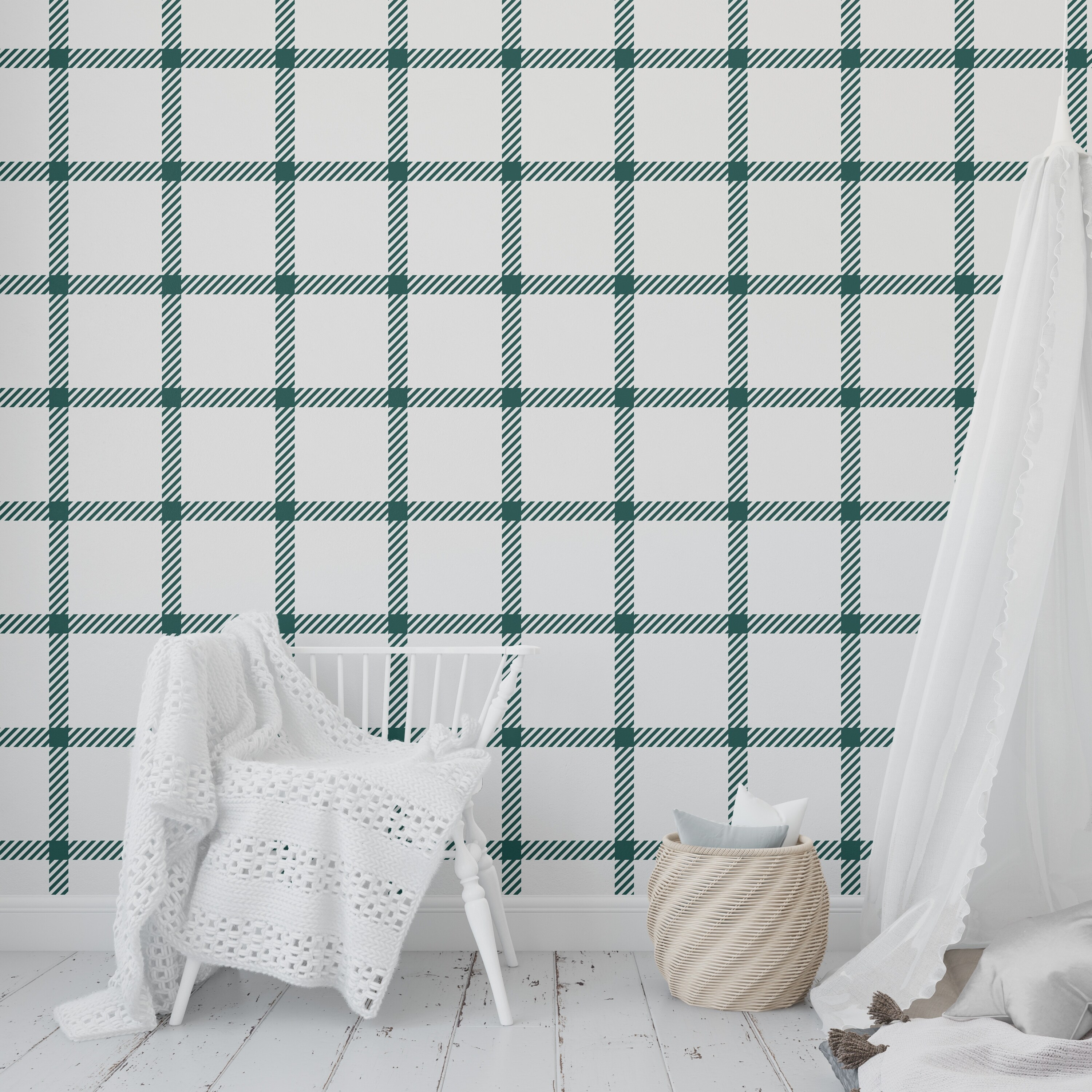 Shop Christmas In Connecticut Green Peel And Stick Wallpaper By