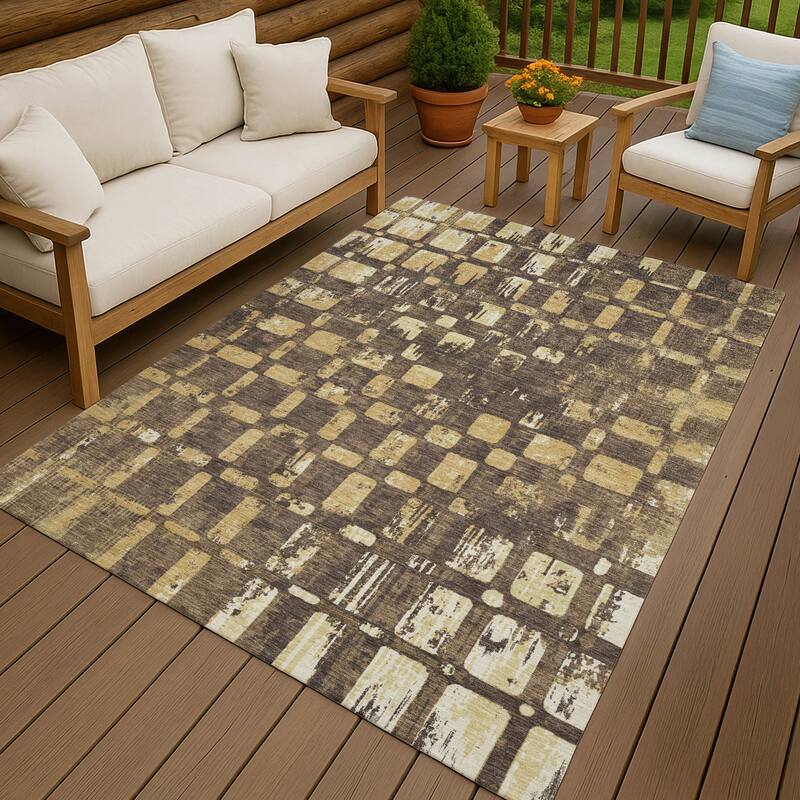 Machine Washable Indoor/ Outdoor Casual Foxfield Chantille Rug - Fudge - 3' x 5'