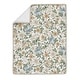 preview thumbnail 3 of 4, Vintage Floral Blue Yellow 4pc Nursery Crib Bedding Set Slate Green Gold Orange Taupe White Shabby Chic Flower Boho Bohemian