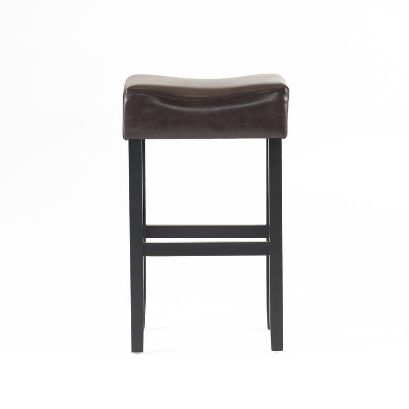 2-Piece 30-inch Leather Backless bar Stools, Leather Footstools, Suitable for Bar Counters, Kitchen Islands