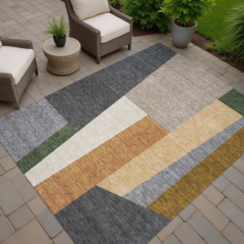 Machine Washable Indoor/ Outdoor Contemporary Jolie Chantille Rug