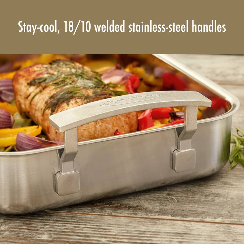 Demeyere Industry 5-Ply Stainless Steel 15.7 X 13.3-inch Roasting Pan - 15.7" x 13.3"
