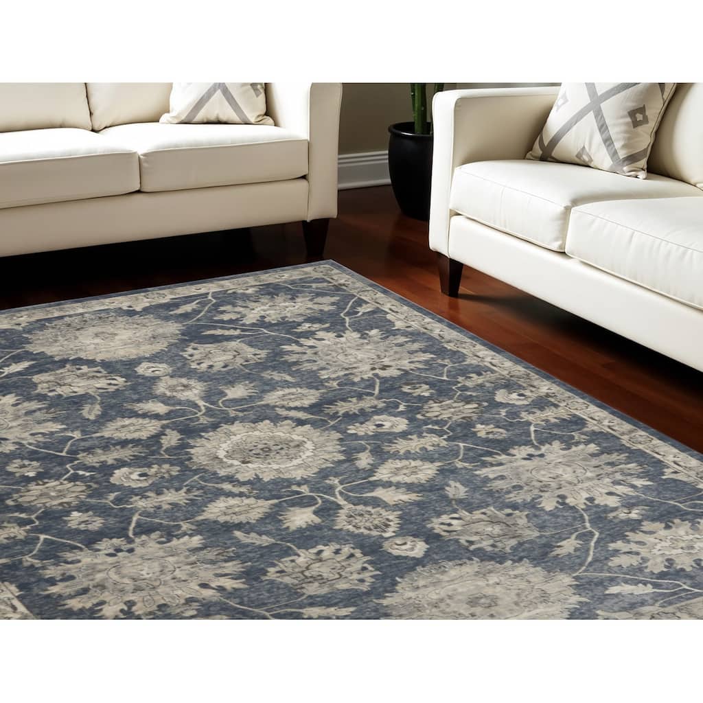 Power Loomed Floral Traditional Area Rug - 142' X '106' X '0.32