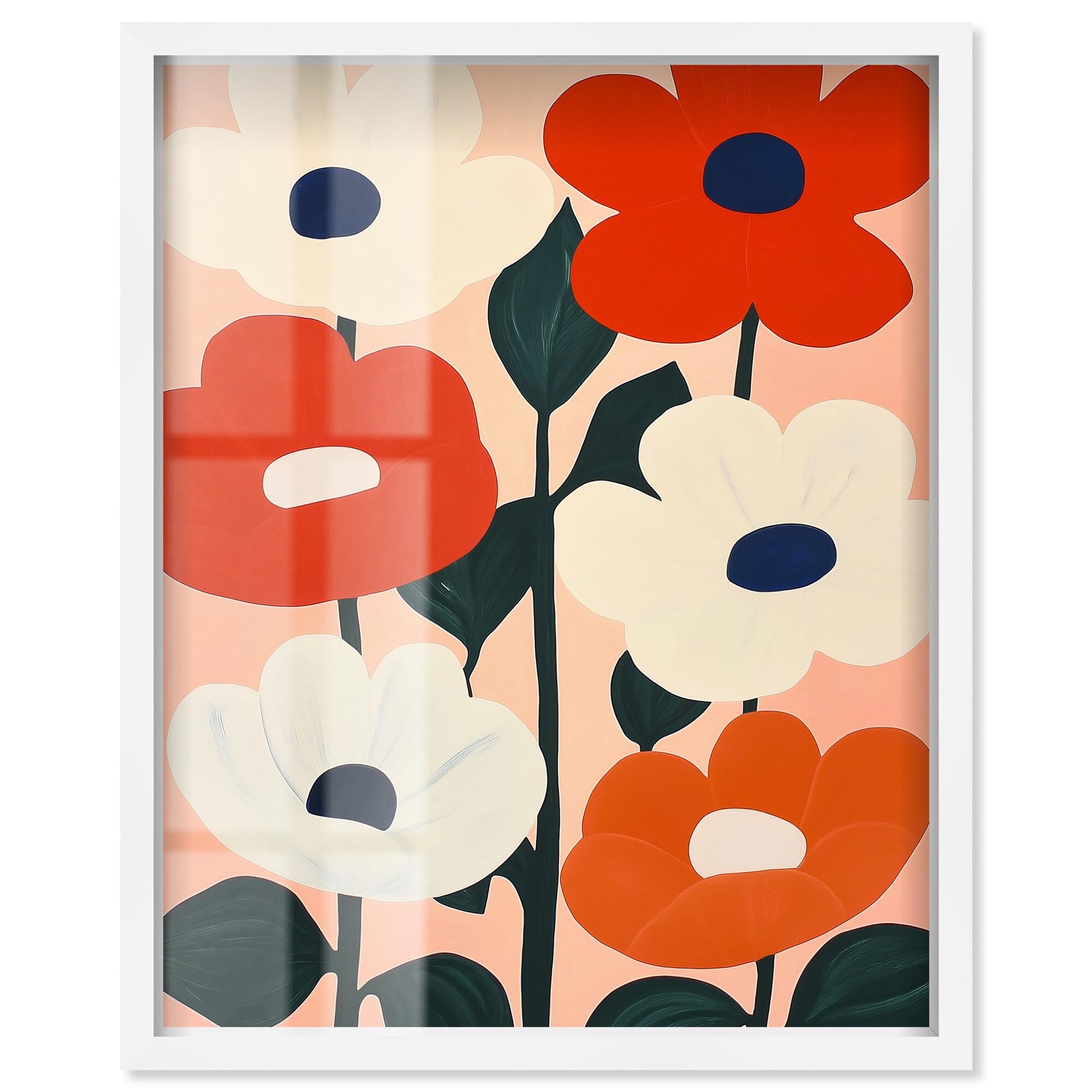 Color Pop Flowers Flower Art Decor Shadowbox Print by Art Remedy