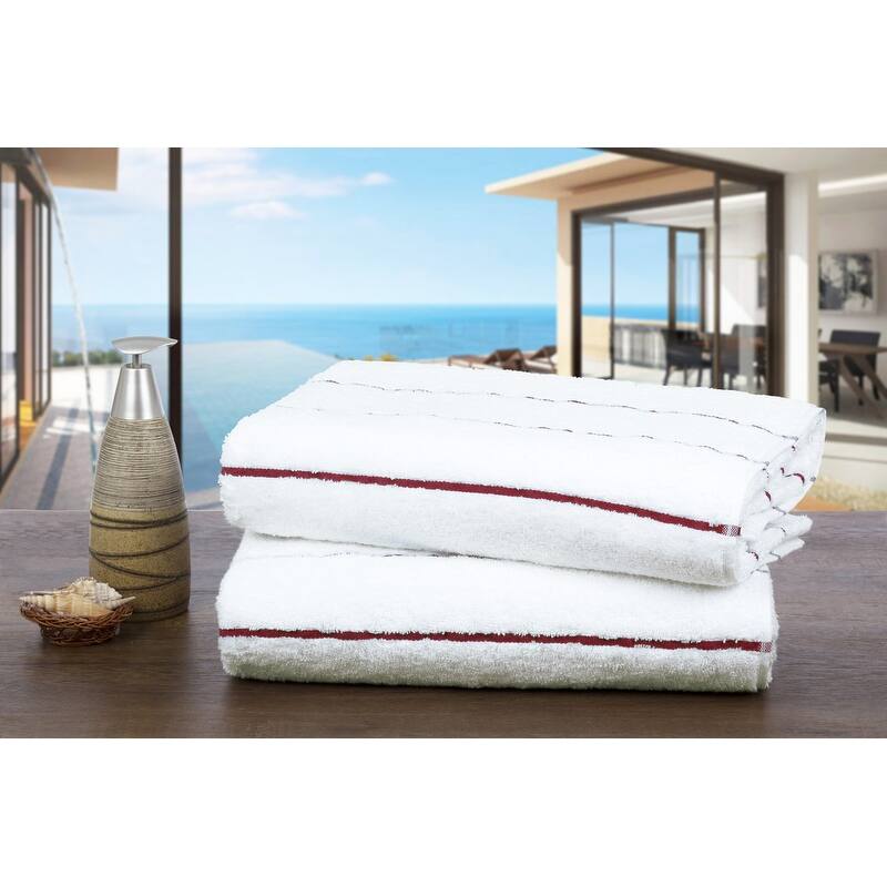 Ample Decor Superior Cotton Beach Towel Absorbent Cabana Striped - 30" x 68"