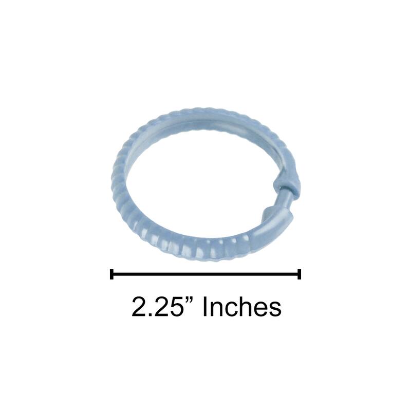 Light Blue12 Piece Premium Plastic Shower Curtain Hooks Rings Round 2.25" Inches - Light Blue