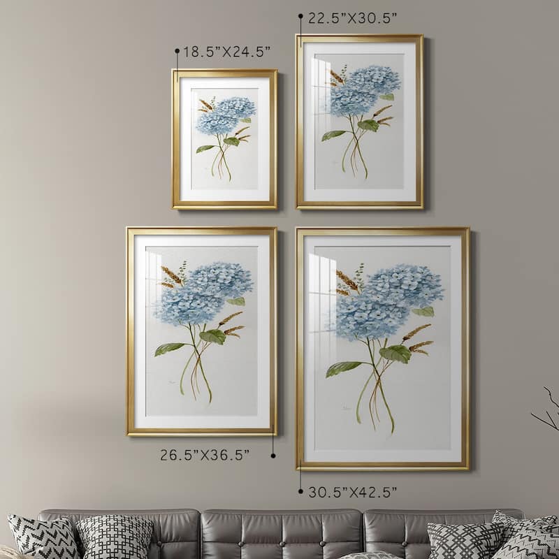 Petite Blue Hydrangea I Premium Framed Print - Ready to Hang