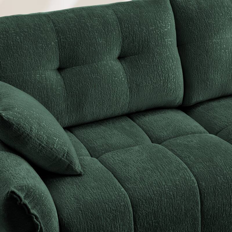 110.2" Chenille U-Shaped Sofa 5 Seater Upholstered Couch with 2 Ottomans for Living Room